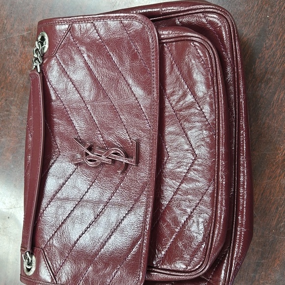 NEW Yves Saint Laurent NIKI MEDIUM Crinkled Leather Bag - Picture 8 of 10